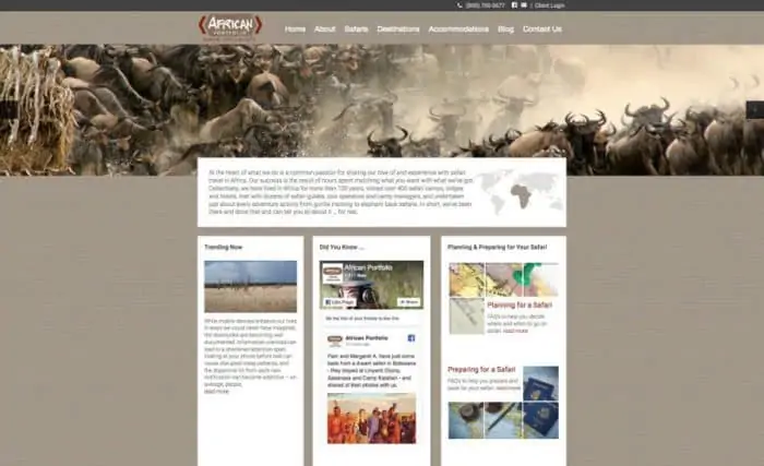 African Portfolio website screenshot