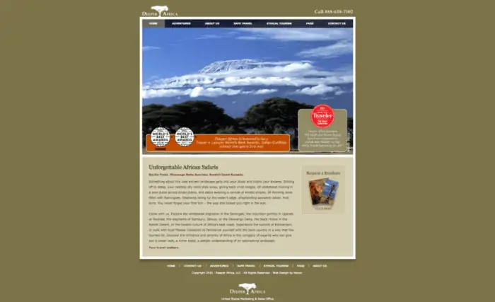 Deeper Africa website screenshot