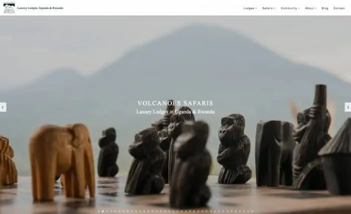Volcanoes Safaris website screenshot
