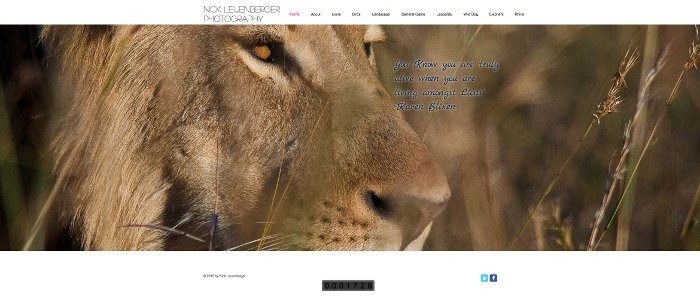 Nick Leuenberger Photography website screenshot