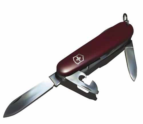 Swiss army knives are always handy in the middle of the bush, whether to open a bottle of wine or peel off juicy fruits