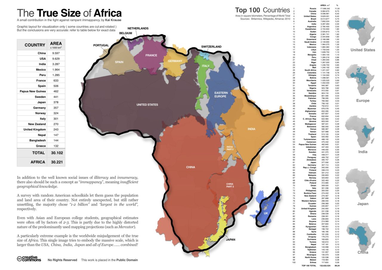 Africa is a lot larger than you think - true size of Africa Kai Krause