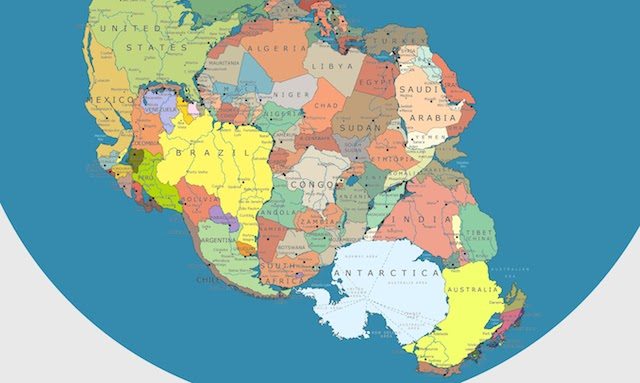 This map shows how modern day Africa would fit into prehistoric supercontinent Pangea