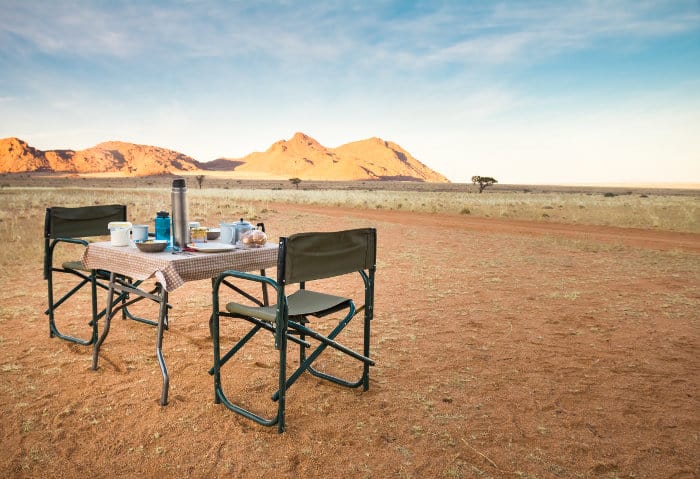 Breakfast time in the desert, Namibia