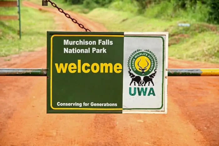 Welcome sign to Murchison Falls National Park