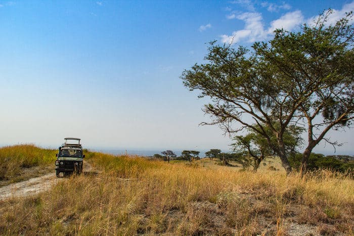 Safari vehicle in Queen Elizabeth National Park