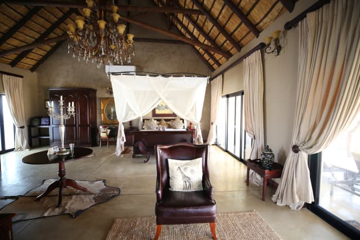 Interior of a luxury safari lodge in Kings Camp Private Game Reserve