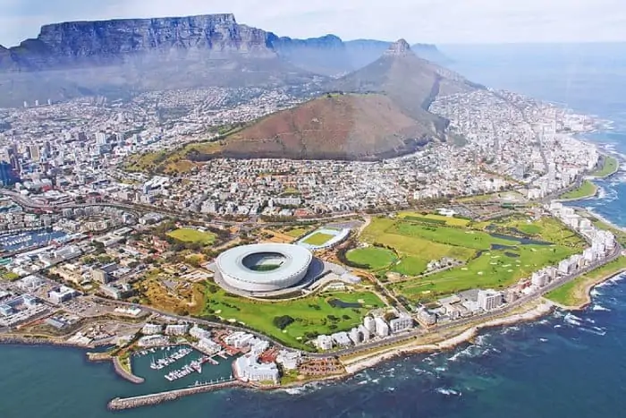 Cape Town aerial view from a helicopter ride