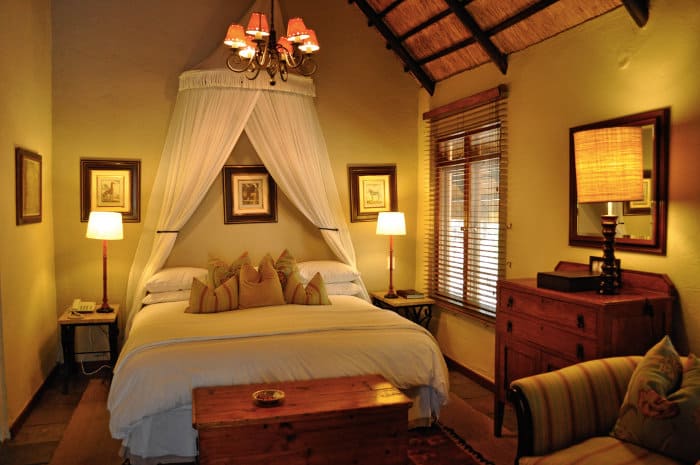 Romantic bedroom at the Ngala Safari Lodge, Kruger