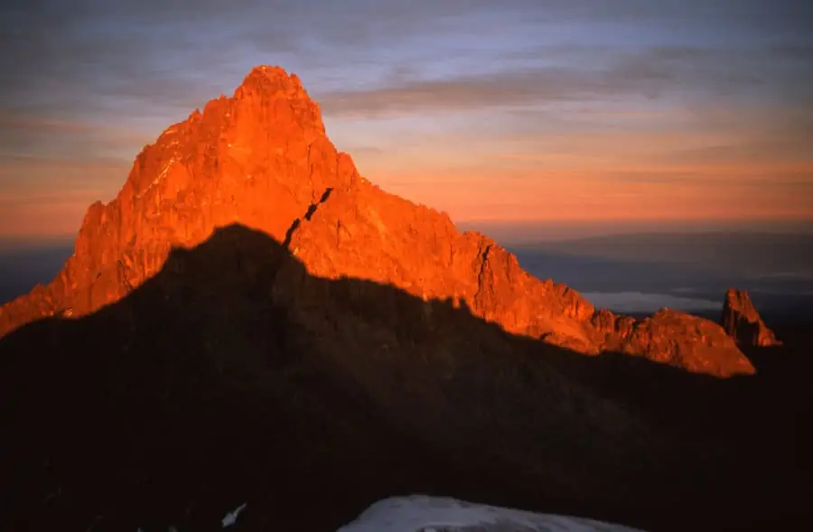 Mount Kenya shadow at sunrise