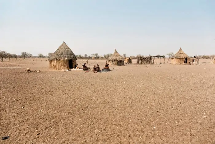 Traditional himba village near Etosha in Namibia