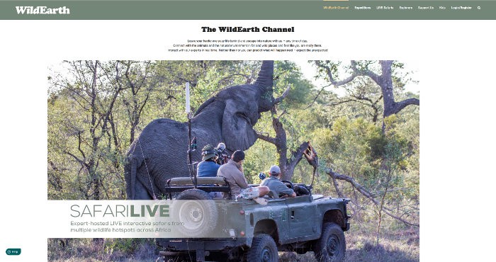 Screenshot of the WildEarth Channel
