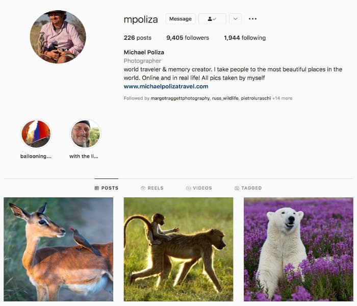 Michael Poliza's Instagram profile