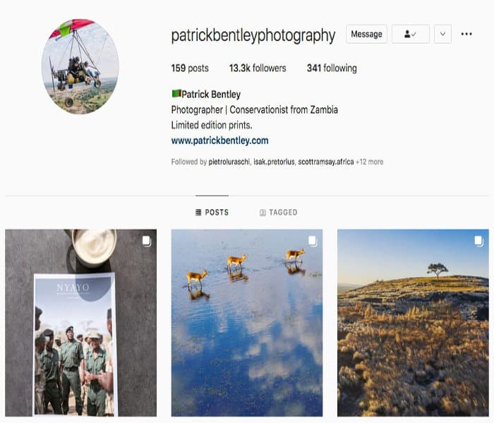 Patrick Bentley's Instagram profile