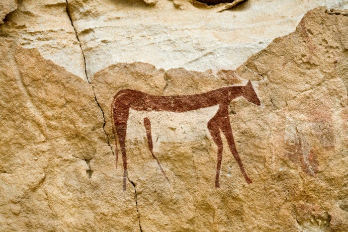 Cave of Swimmers rock art in Wadi Sora
