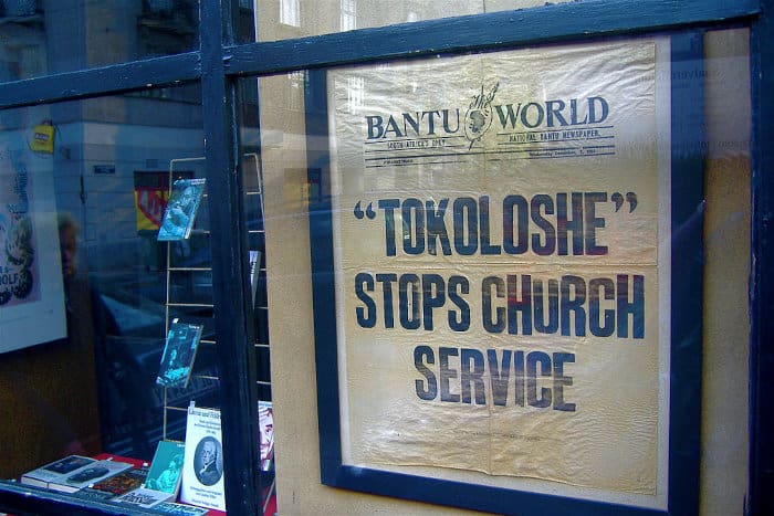 Tokoloshe stops church service - The Bantu World newspaper headline from 1955