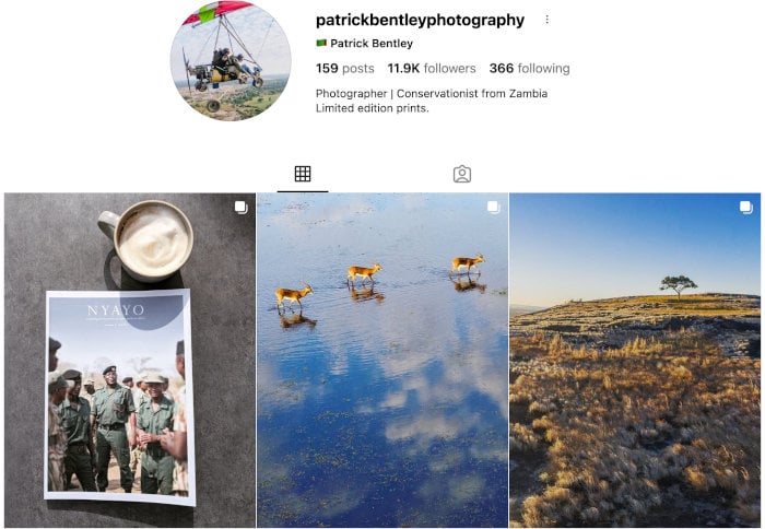 Patrick Bentley's Instagram profile